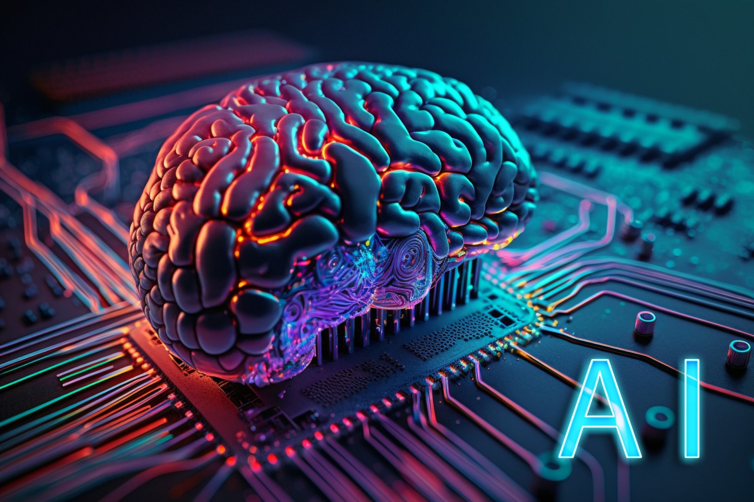 AI Brain Circuit representing AI Intelligence